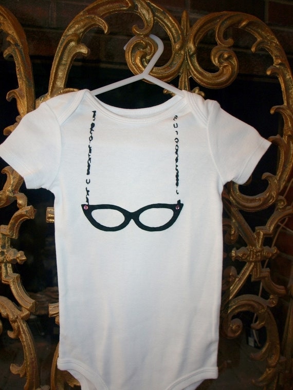 Glasses Baby Onesie Cat-Eye Glasses Baby Girl Onesie Cool Baby Girl Clothes Glasses Bodysuit