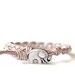 Light Pink and Silver GOOD LUCK ELEPHANT leather bracelet