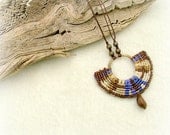 Light as a feather - fabulous micro macrame purple brown necklace