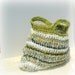 Large beach rag bag crocheted in white, yellow and green cotton yarns