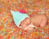 FREE SHIPPING newborn photo prop ribbed pixie bonnet