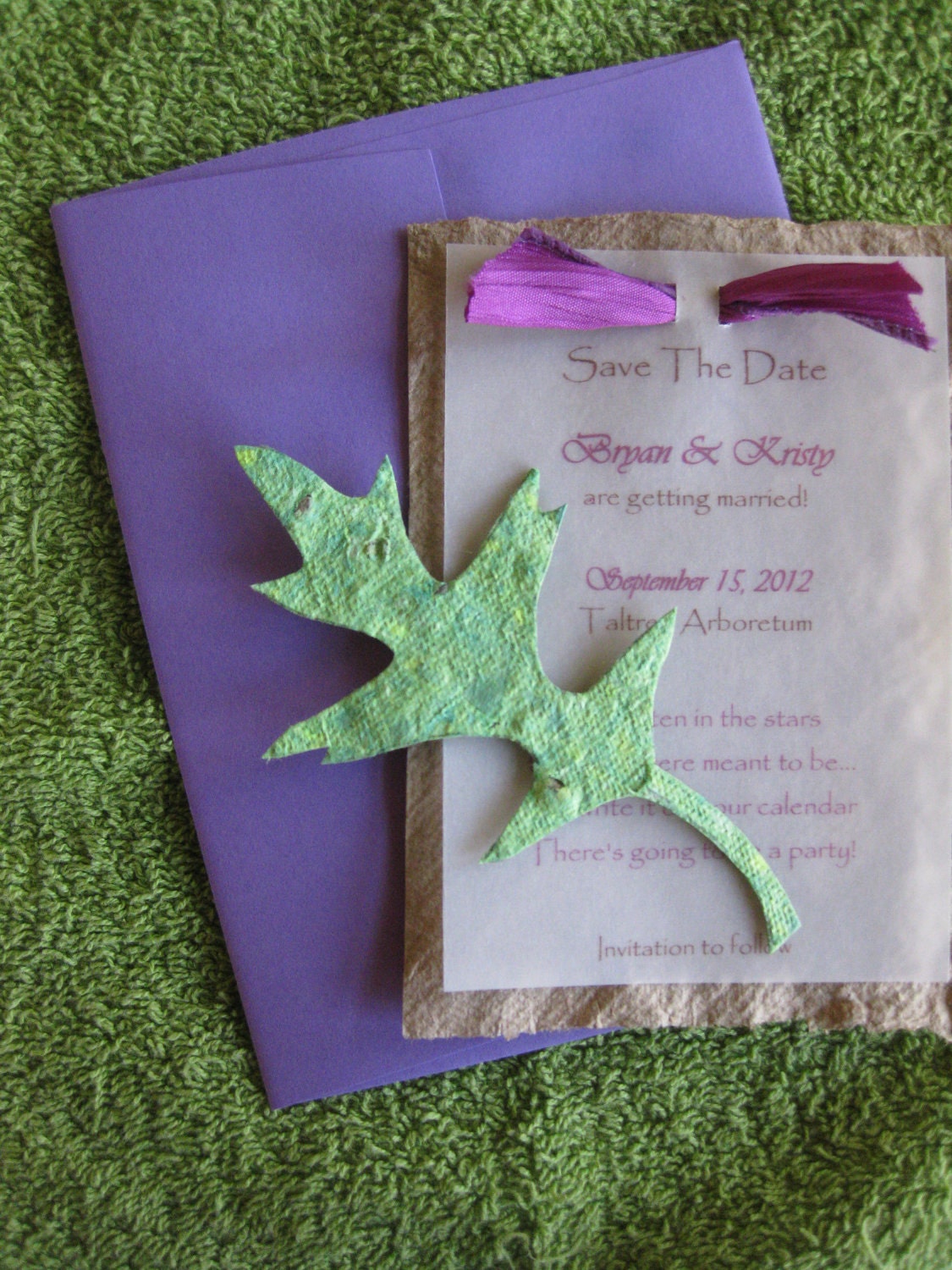 Handmade eco-friendly 100% Recycled Plantable Wildflower Invites (Made to Order)