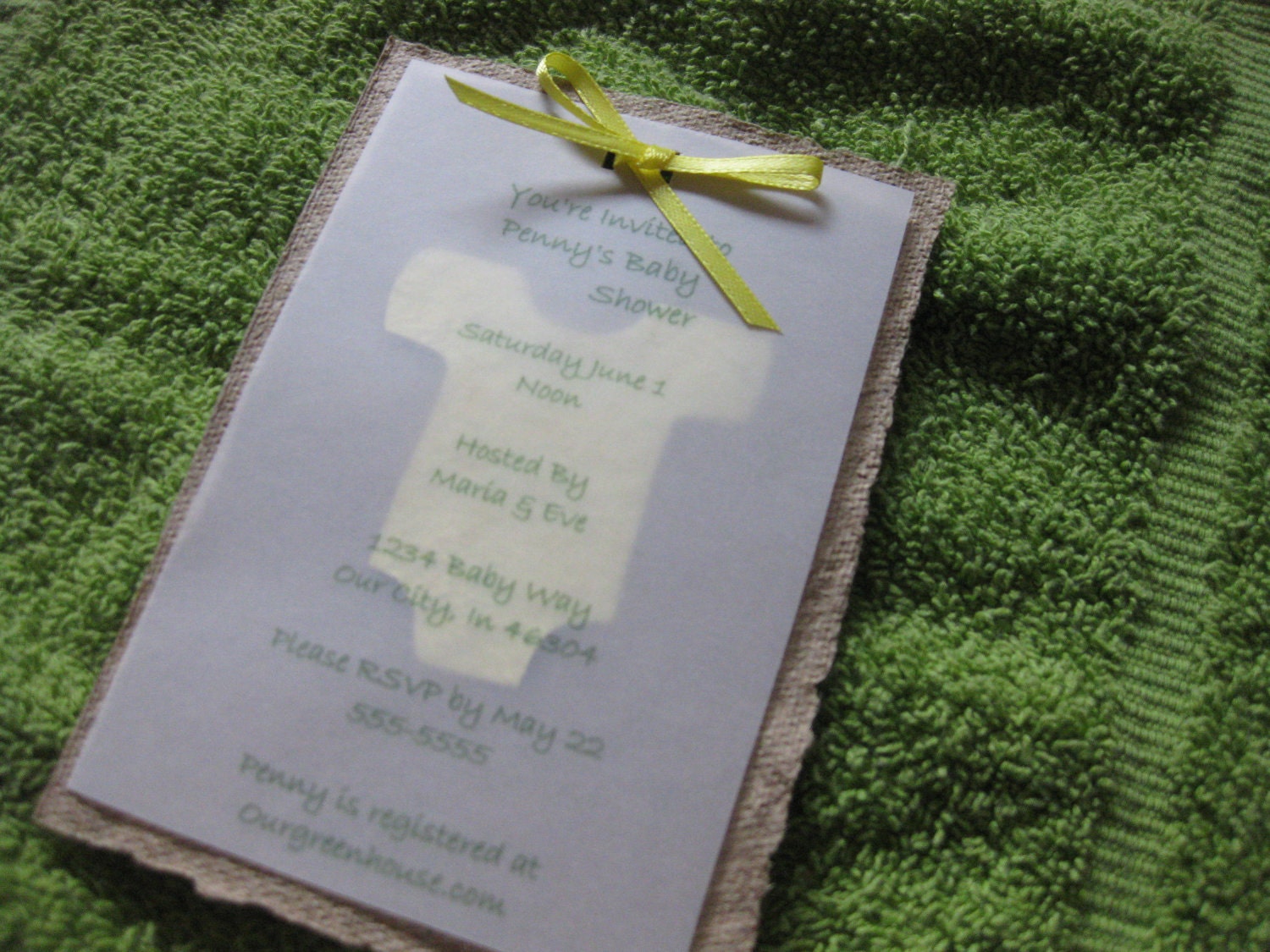 Handmade eco-friendly 100% Recycled Plantable Wildflower Baby Shower Invites (Made to Order)