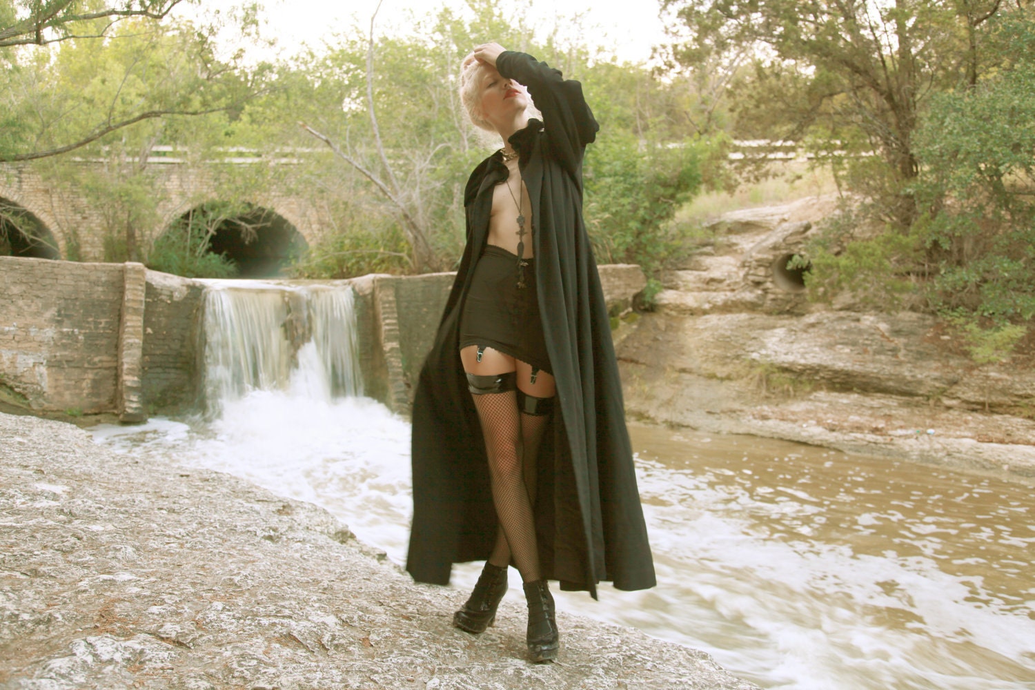 HOLD for a.r. 40S Black wool Opera Coat With Velvet Collar