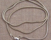 Snake Necklace Chain  18" Sterling Silver  1.5mm with Lobster Claw Clasp - High Quality, Made in USA