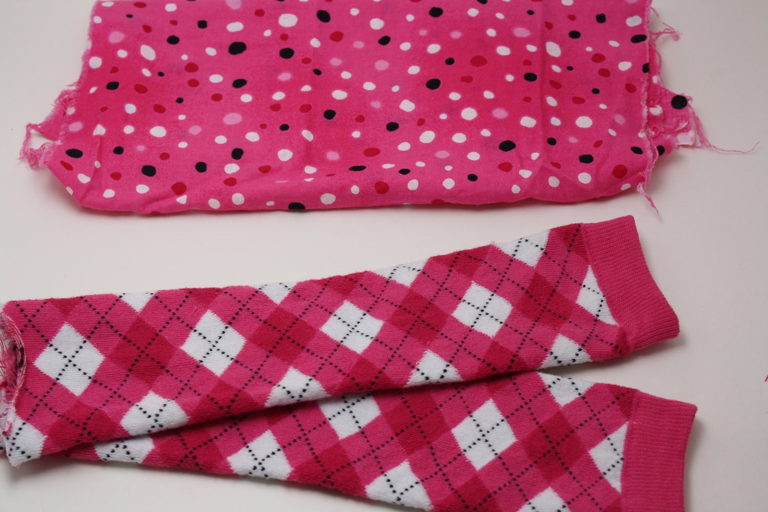 Custom Onesie and Small Pink Argyle Leggings