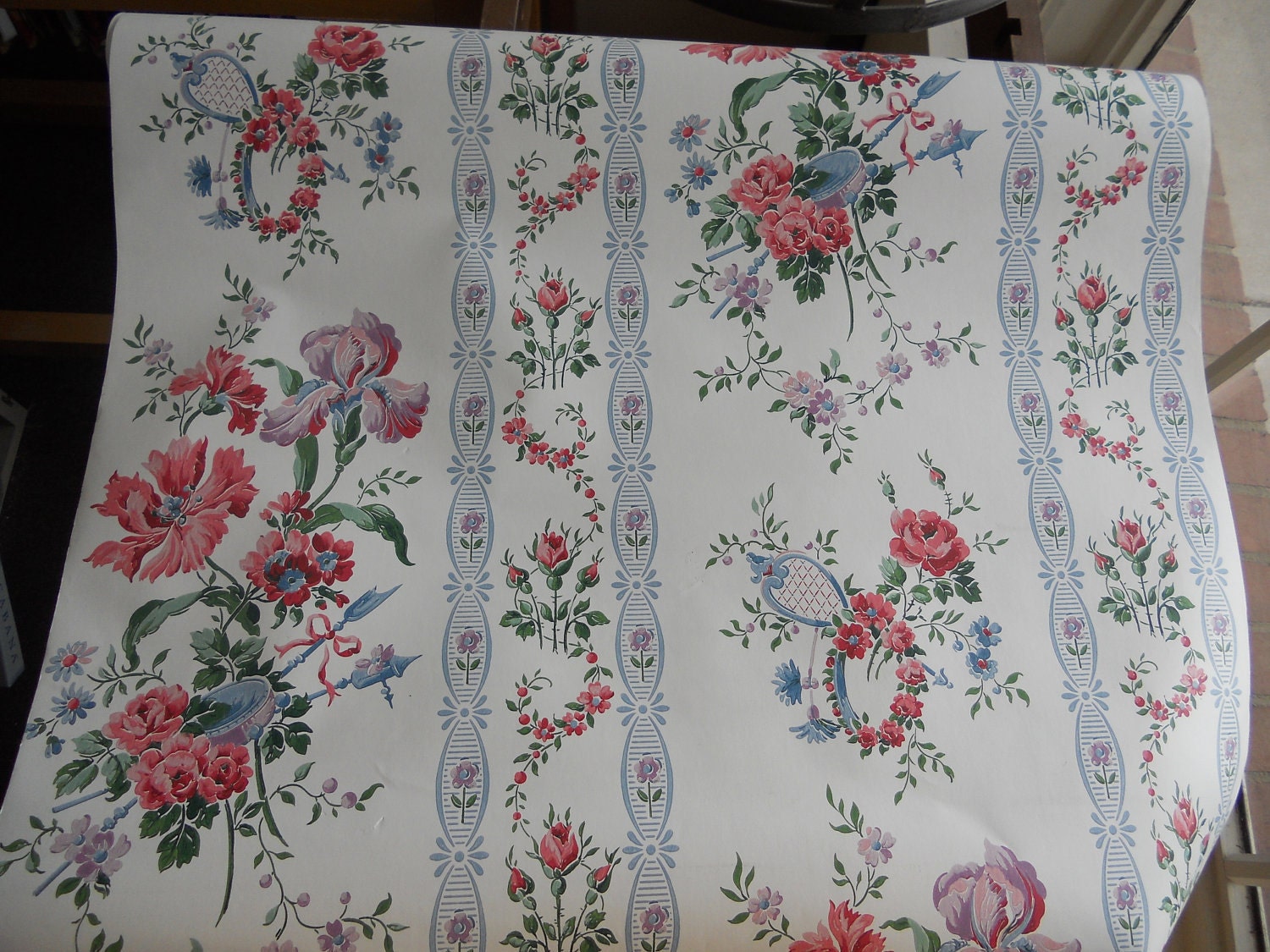 White Floral Schumacher Wallpaper Rolls