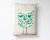 OWL pillow silkscreen printed COZY lovers
