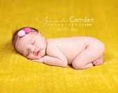 Pink Rosette Headband....Pink Flower Headband....Baby Rosette Headband...Newborn Rosette Headband..Newborn Photography Prop...pink..CAMILLE