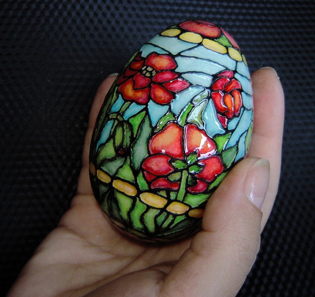 Poppies on motives of Tiffani 2. Goose egg.