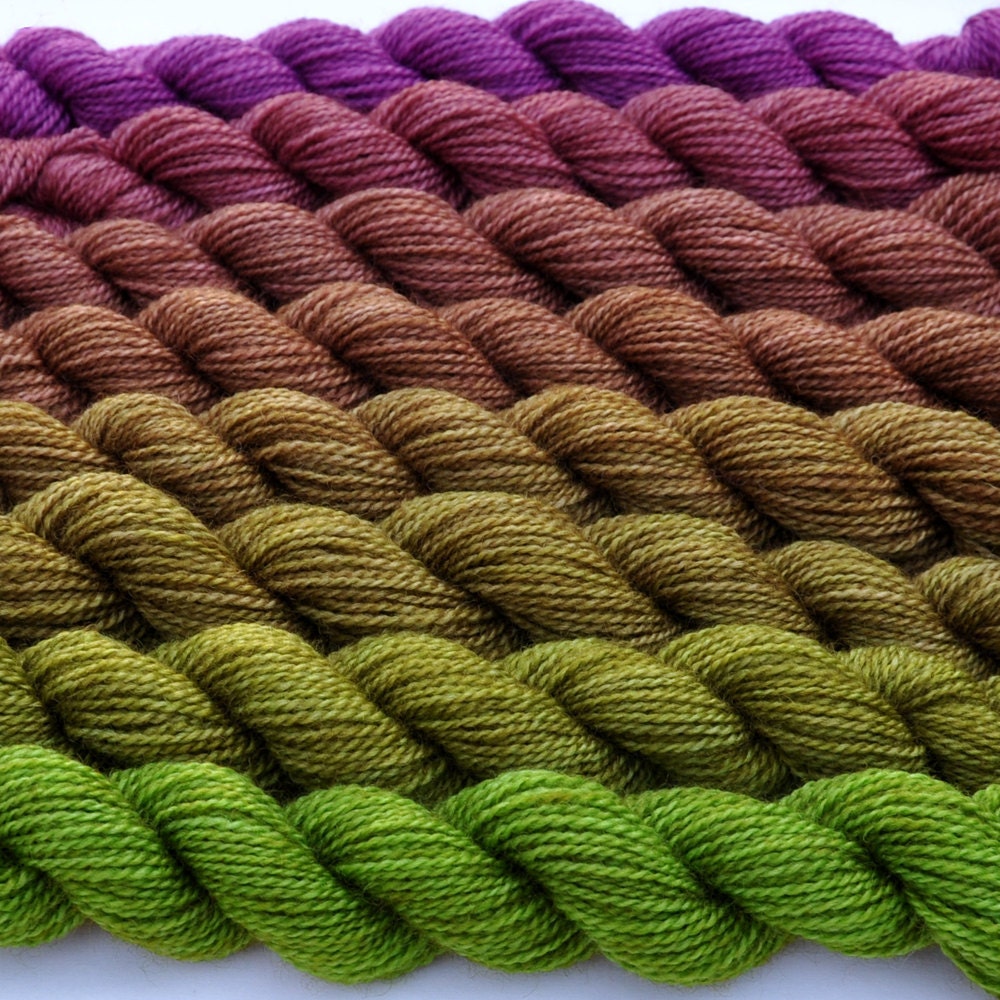 Orchid to Botanical Green Color Bridge Yarn Set