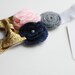 Finley Flowers and Bow Headband in Gold Sparkle, Navy, Light Pink, and Marble Grey- All Sizes