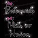 Disney Style Wedding Package Rhinestone Transfers Bride Bridesmaid etc Your Choice of 6