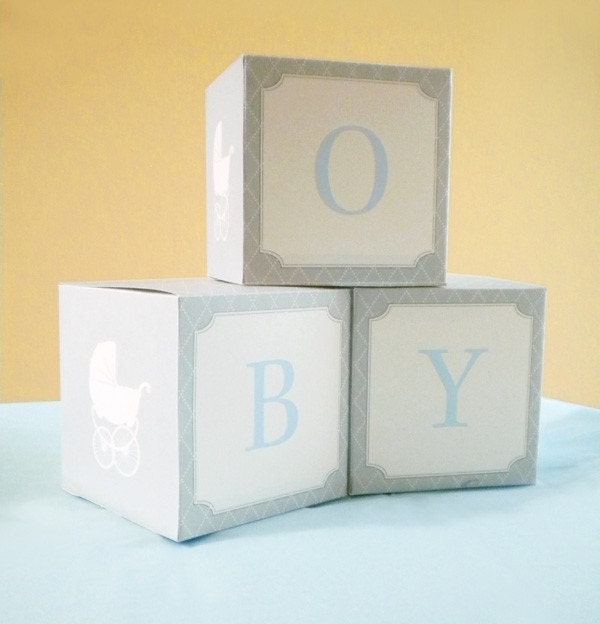 DIY PRINTABLE Baby Shower Paper Blocks Vintage Stroller Il_570xn