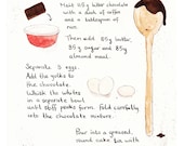 Elizabeth David's Chocolate Cake Illustrated Recipe