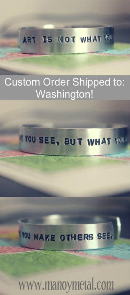 Customize This 1/2 inch Cuff Bracelet to Say (almost) Anything You Want. Hand Stamped. get Creative. be Original :)