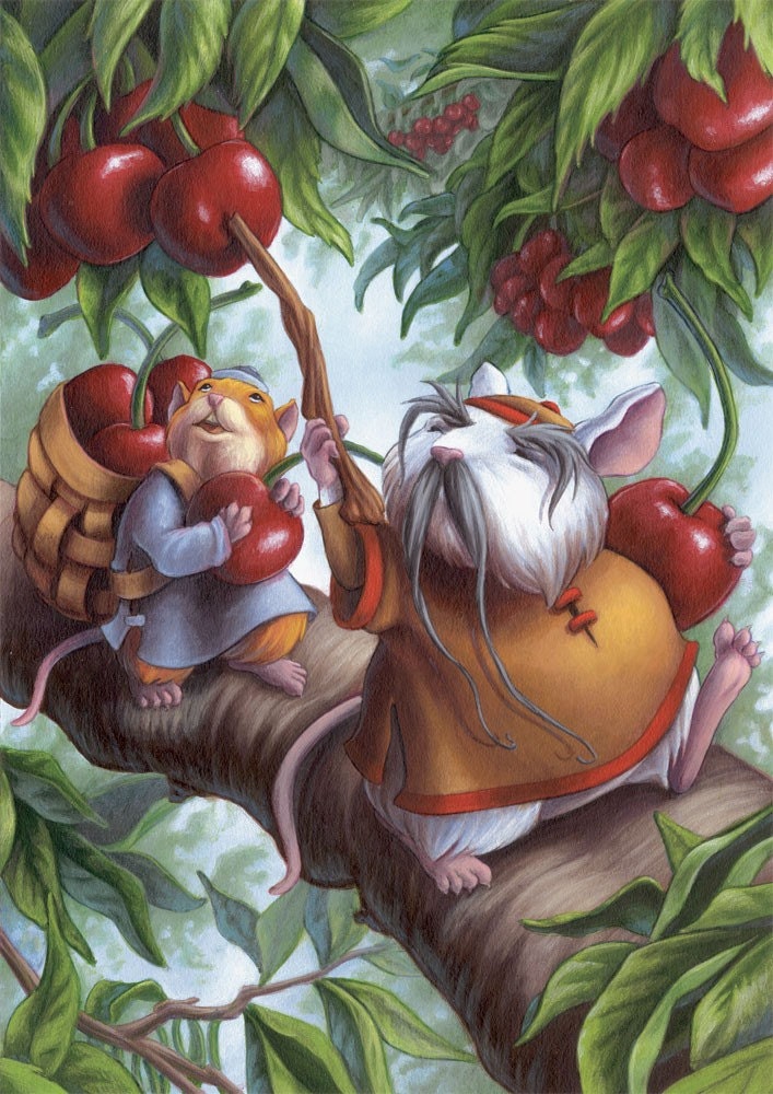 Cherry-picking Mice Print