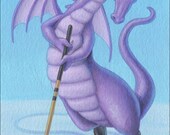 Cool Dragon Playing Hockey - Original Illustration