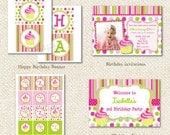 Cupcake DIY Printable Personalized Birthday Party Pack Party Package