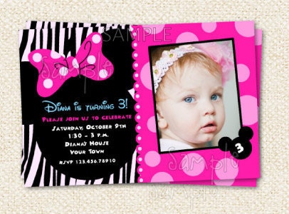 Minnie Mouse Birthday Invitations