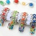 Beaded Soda Tab Napkin Rings - Millefiori - Set of 4 - red, blue, green, orange - upcycled/recycled - gifts under 20.00