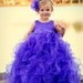 Flower girls dress, purple cascading ruffles design, organza, satin