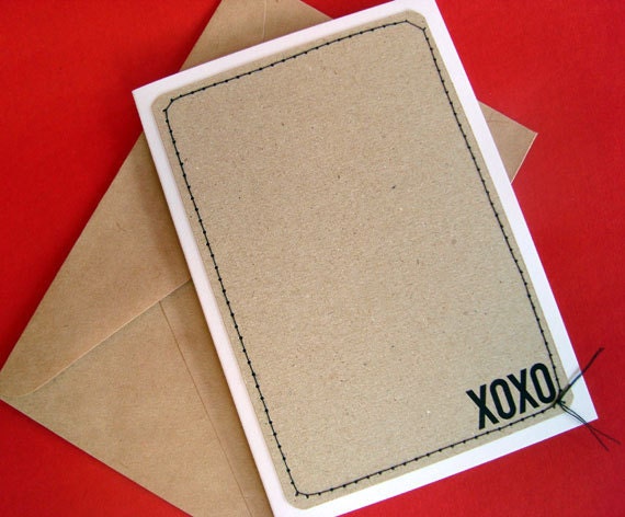 Handmade A6 Greeting Card with Envelope - xoxo