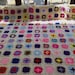 Handmade chunky crochet blanket -  Made in tradition granny type multi colour style with cream border (nannycheryl original) ID  783