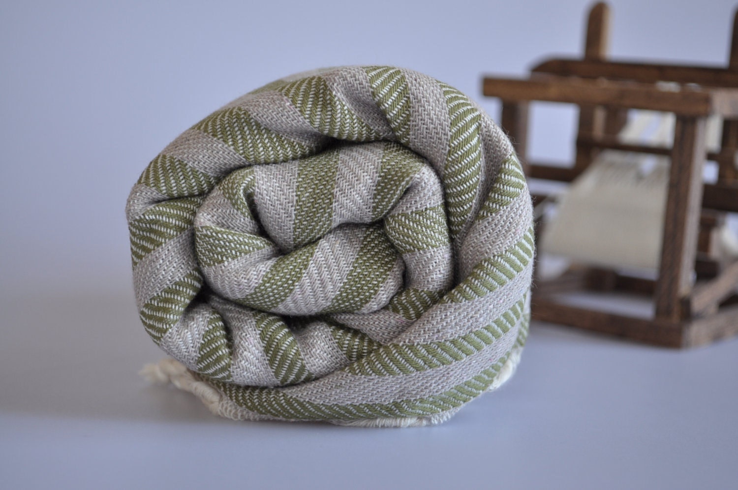 Turkish Bath Towel - Commagene Peshtemal   - Soft Cotton - Green