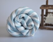 Beach Towel - Commagene Cotton Peshtemal  - Soft Cotton - Grey Blue