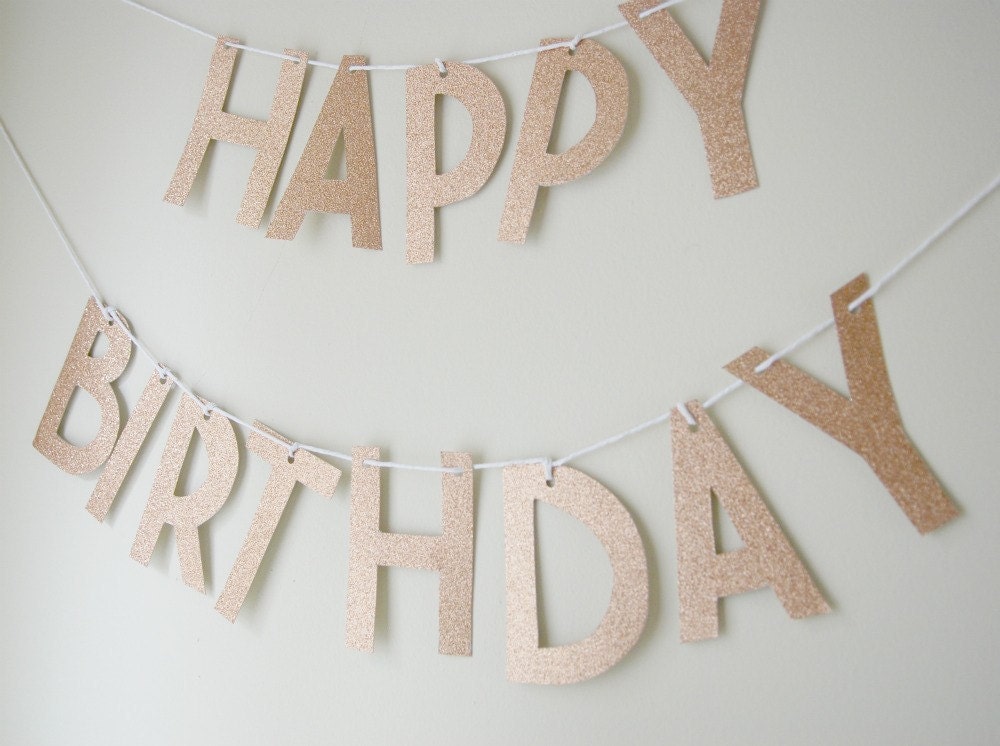 Custom Glitter Happy Birthday Letter Garland