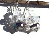 Chinese Crystal and clear quartz  with silver " Catch a ray of sunshine"  earringsTAGT - elementsinspired
