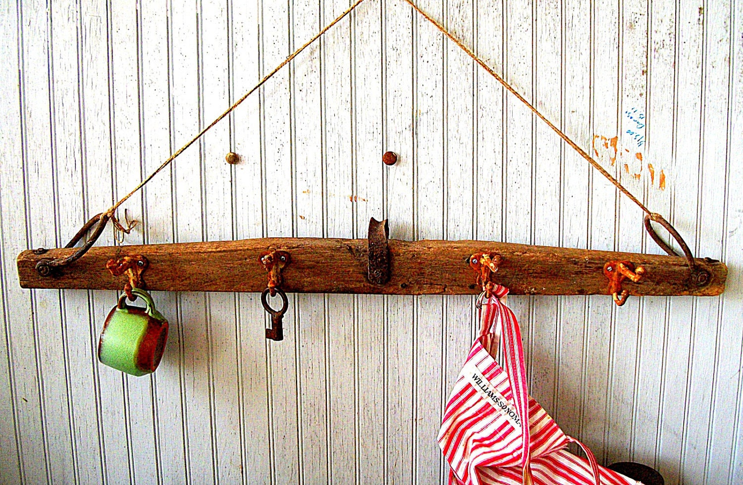Antique Hook Rack made from a Farm Yoke - VintageHomeShop
