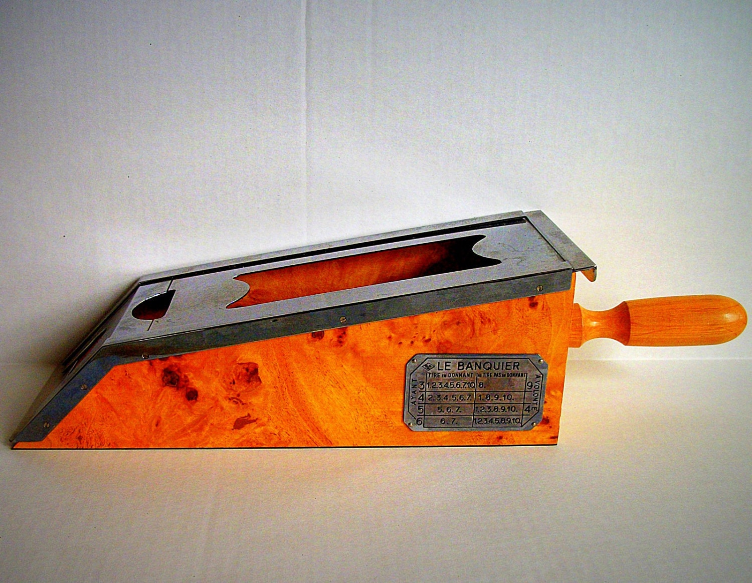 Vintage French Le Banquier Card Shoe used in Baccarat
