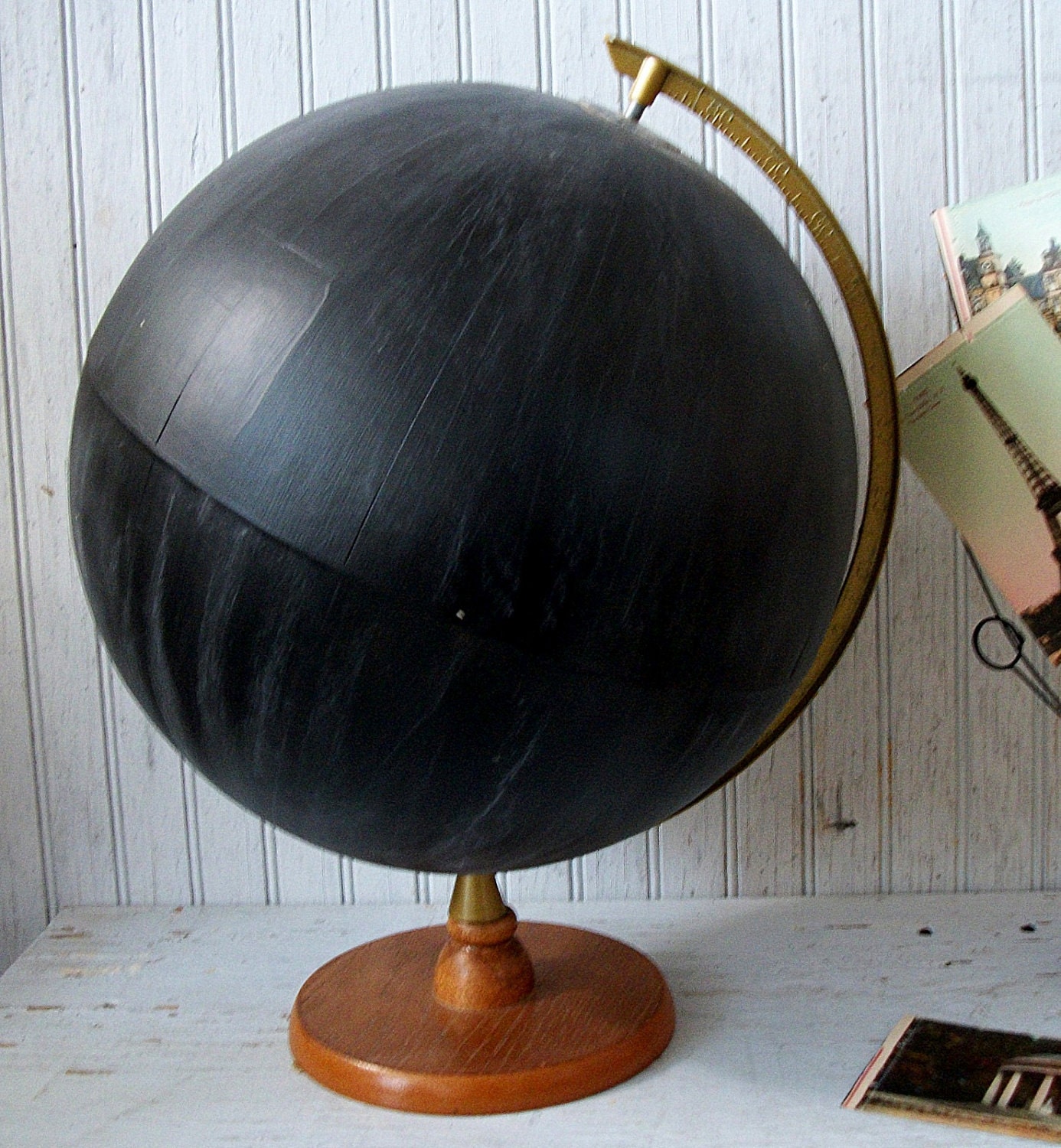 Vintage Upcycled Chalkboard Globe