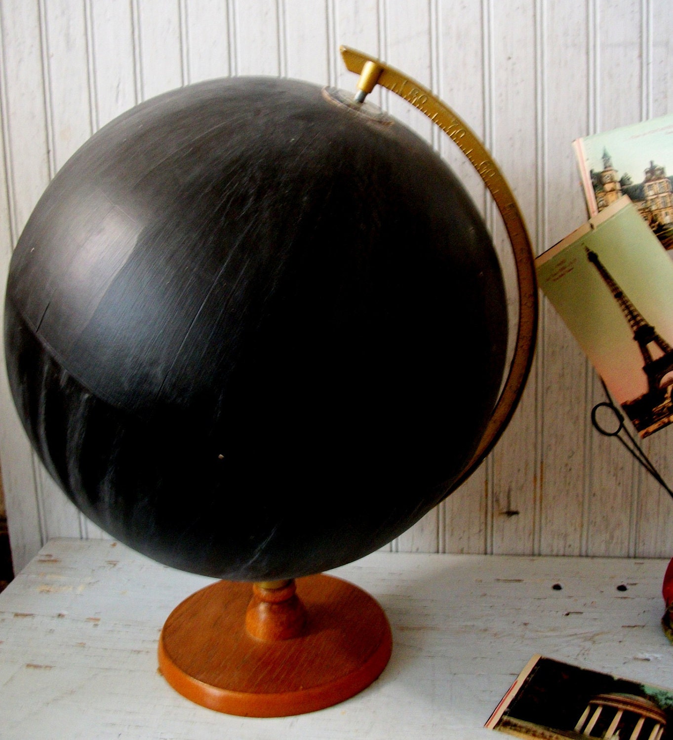 Vintage Upcycled Chalkboard Globe