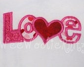 Valentines Day T Shirt Onesie Baby Girls Love Applique Boutique Style Custom T Shirt Bodysuit
