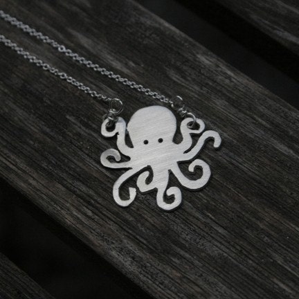 Octopus Silhouette Necklace