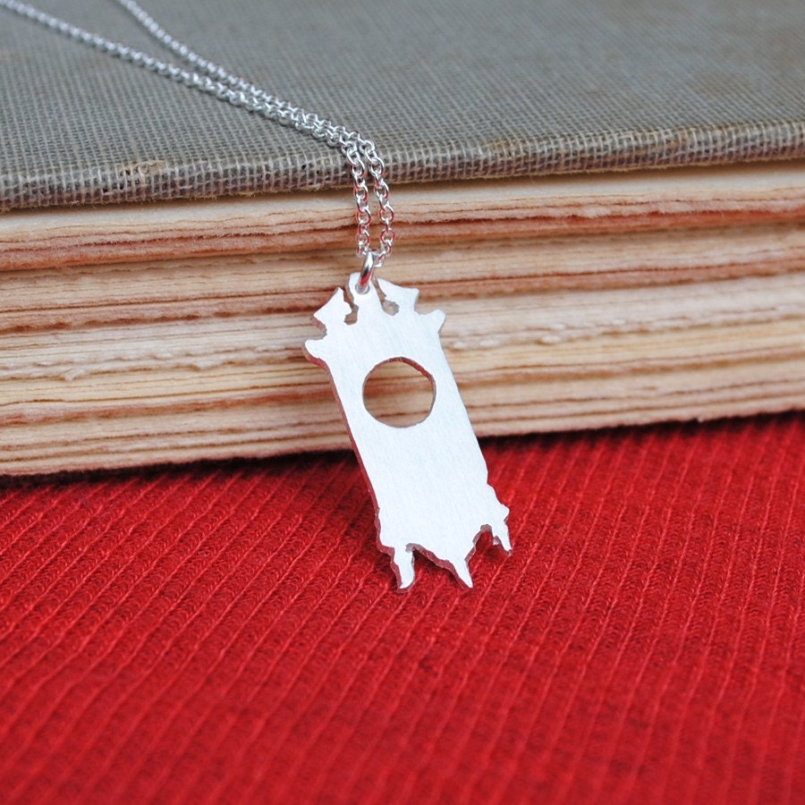 Sterling Grandfather Clock Necklace