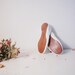 Soft leather ballet flats. White Lilies.