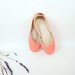 reserved.....up-cycled leather ballet flats. coral. s8.5