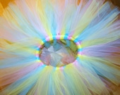 girls tutu, pink yellow blue, custom made newborn to 6t "cotton candy"