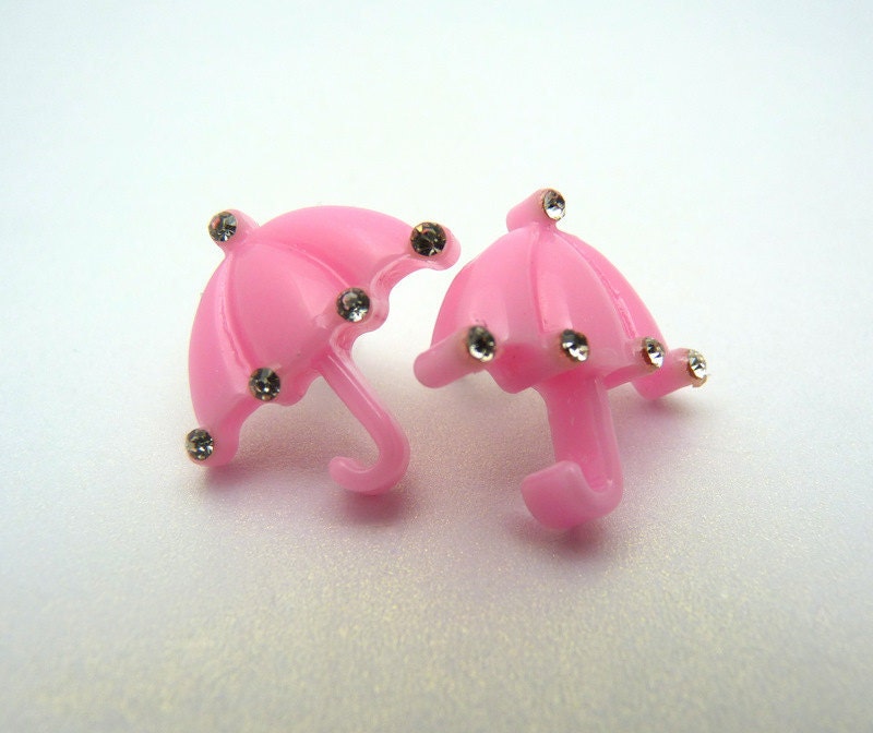 Pink Umbrella Earrings