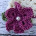 The Sofia Flower Beanie in Dark Rose, Ecru and Olive Green Available in Newborn to Tween Size- MADE TO ORDER