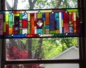 Stained glass transom OR Fluorescent Light Cover A little old a little new CUSTOM MADE just for You