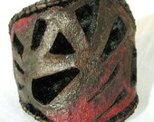 Wrist Cuff / Black and Crimson