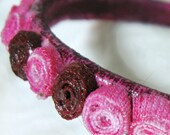 Pink Rosette Bangle Bracelet