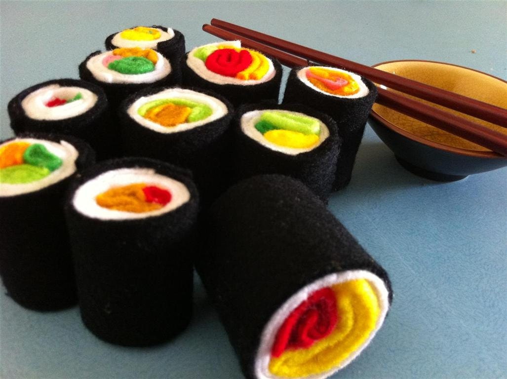 felt sushi rolls play food