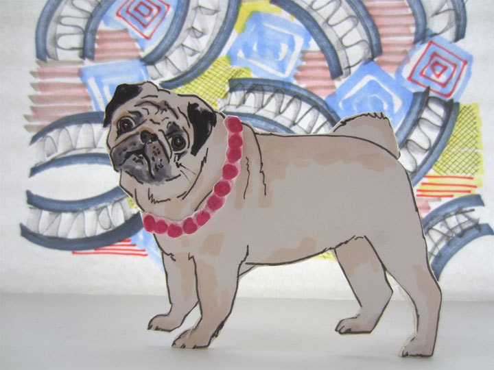 Custom  Dog Portrait  - Cardboard Cut Out Original Pet Illustration