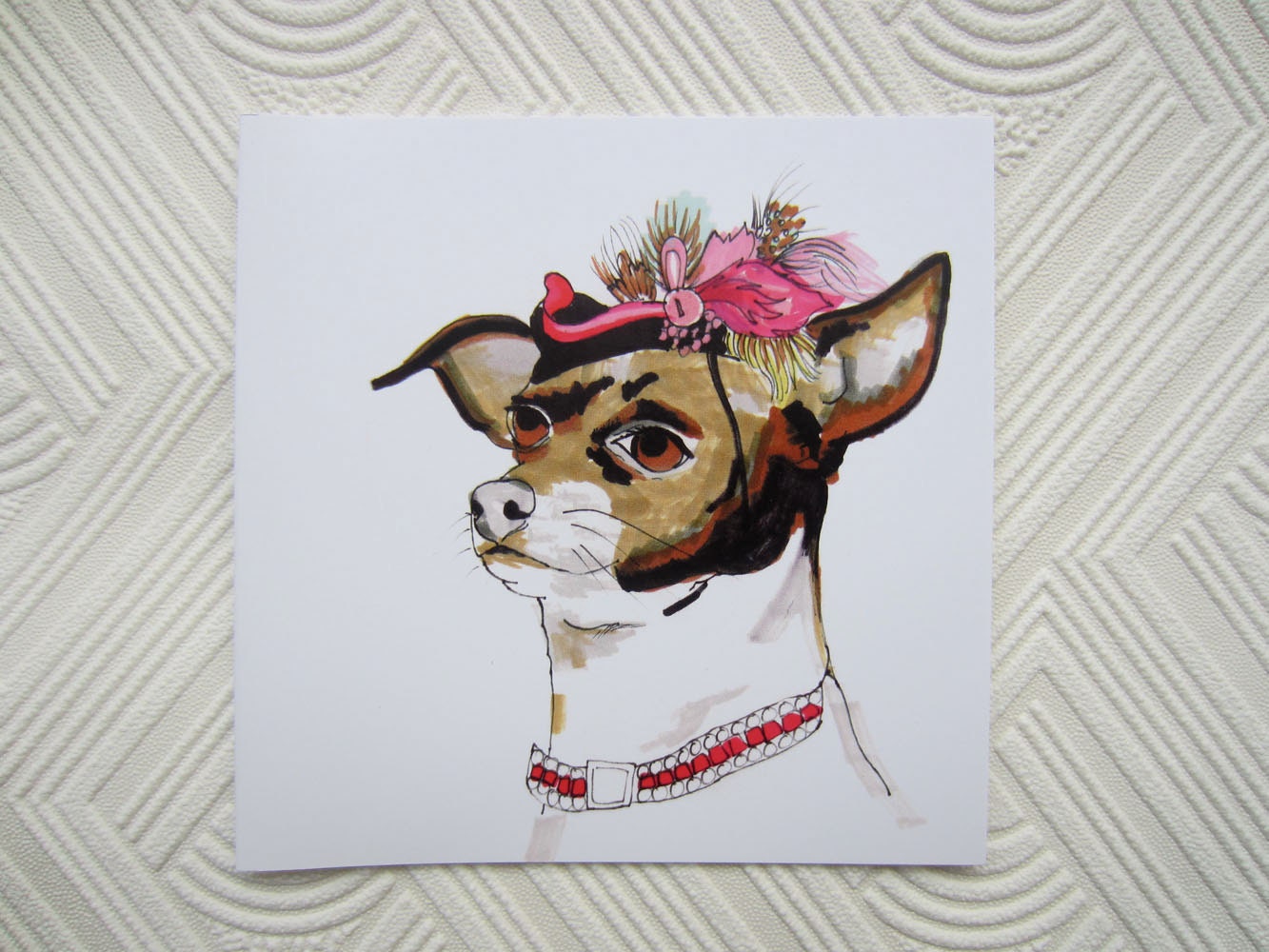 Hattie - Square blank greetings card
